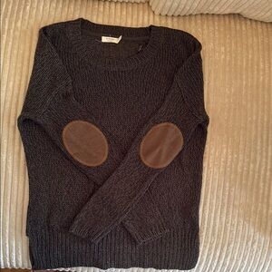 Dark Gray/Green Sweater with Brown Elbow Patches